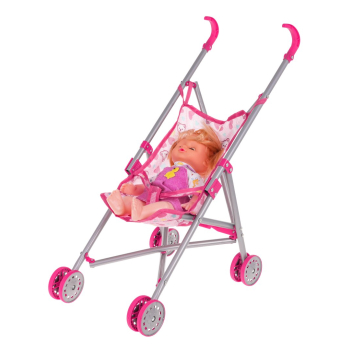 Zestaw do Opieki nad Lalką 3w1 dla dzieci 3+ Różowy + Wózek + Huśtawka + Bujak + Lalka